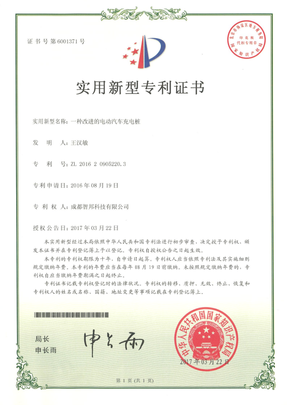 Patent certificate (21)